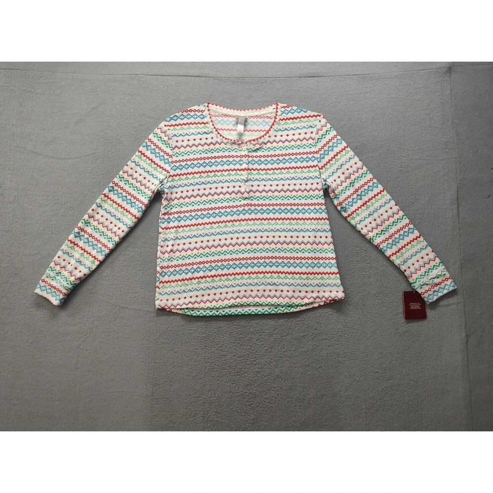 Wondershop Target Womens M Pajama Top Henley Fair Isle Holiday Sleep Shirt New